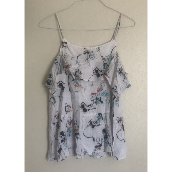 Doe & Rae Ruffled Patterned Tank Size Large - Picture 3 of 10